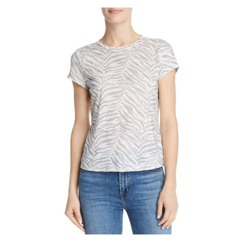 LA VIE BY REBECCA TAYLOR Womens Beige Short Sleeve Crew Neck T-Shirt XS